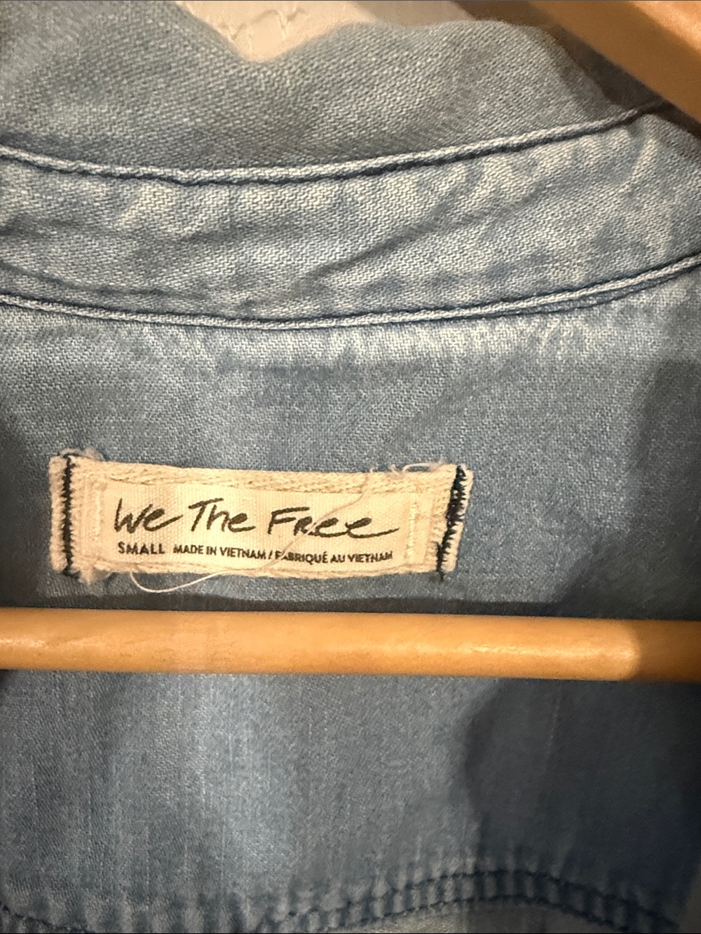 Free People Faded Light Blue Denim Button-Front Jacket - Picture 4 of 5